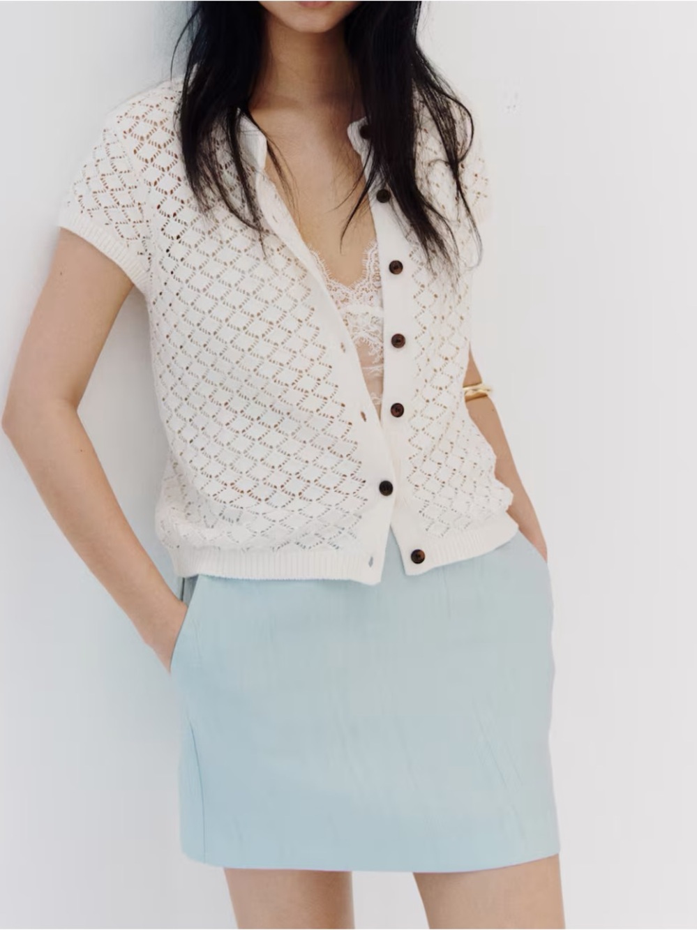 H&M NWT Dusty Light Blue Mini Skirt